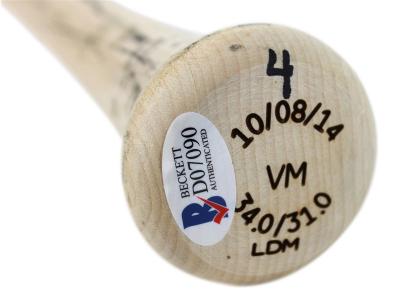 alex gordon game bat autograph