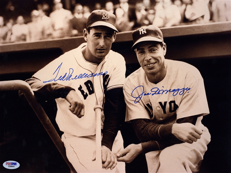 Ted Williams & Joe DiMaggio Signed 11" x 14" Photograph (PSA/DNA)