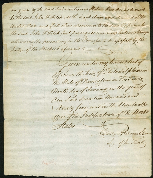 Alexander Hamilton Signed & Hand Written Whiskey Rebellion Document 2 Days Prior To Leaving The Treasury! (Beckett/BAS)