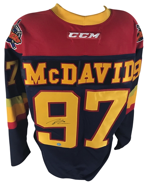Connor McDavid Rare Signed Pre-Rookie OHL Otters Jersey (JSA)