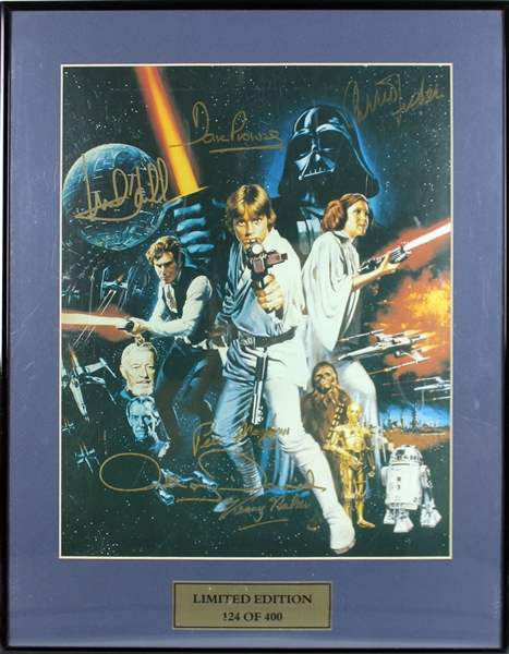 Star Wars Impressive Cast-Signed 11" x 14" Framed Photograph w/ 6 Sigs (BAS/Beckett)