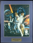 Star Wars Impressive Cast-Signed 11 x 14 Framed Photograph w/ 6 Sigs (BAS/Beckett)