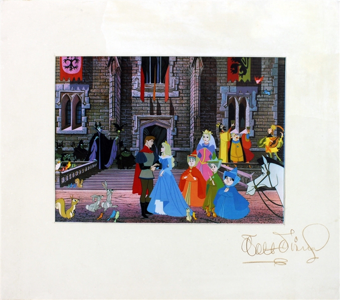 Rare Walt Disney Autographed Animation Cel Display From "Sleeping Beauty" (BAS/Beckett)