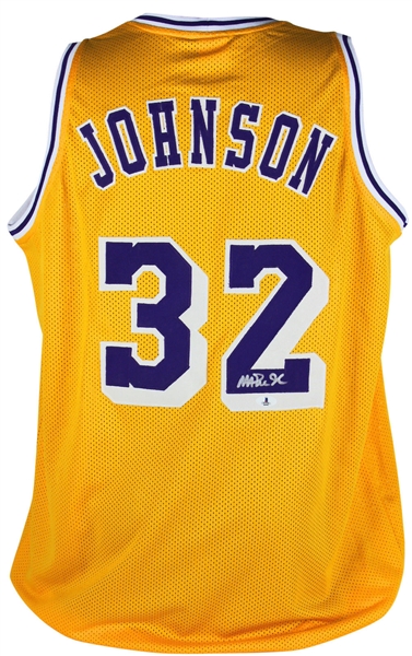 Magic Johnson Signed Yellow Lakers Jersey (PSA/DNA)