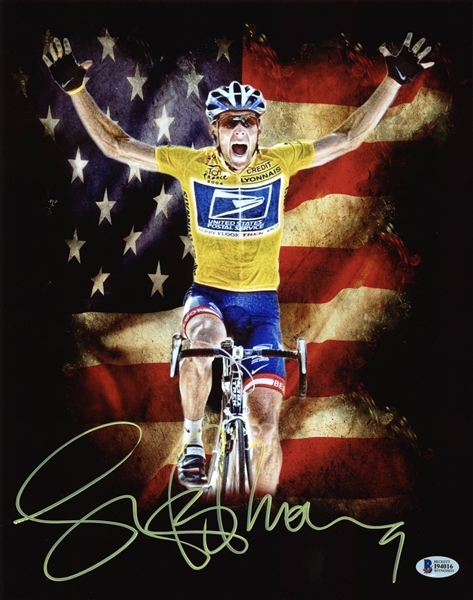 Lance Armstrong Signed 11" x 14" Color Photograph (BAS/Beckett)