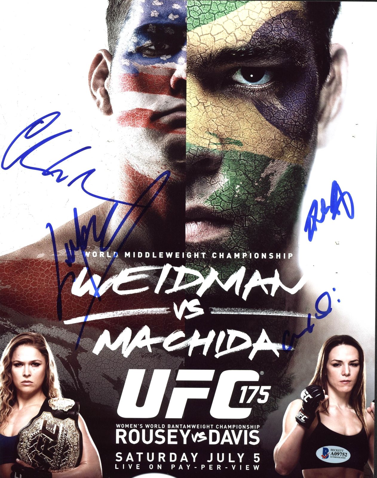 Lot Detail - UFC 175: Ronda Rousey, Alexis Davis, Chris Weidman & Lyoto