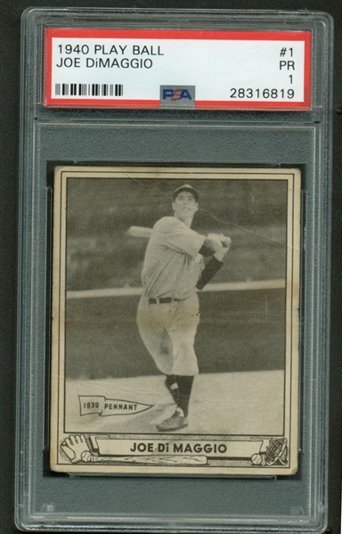 Joe DiMaggio 1940 Play Ball #1 Baseball Card - PSA PR-1