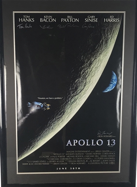 Apollo 13 Rare Cast Signed 27" x 41" Movie Poster w/ Tom Hanks & Others! (Beckett/BAS Guaranteed)