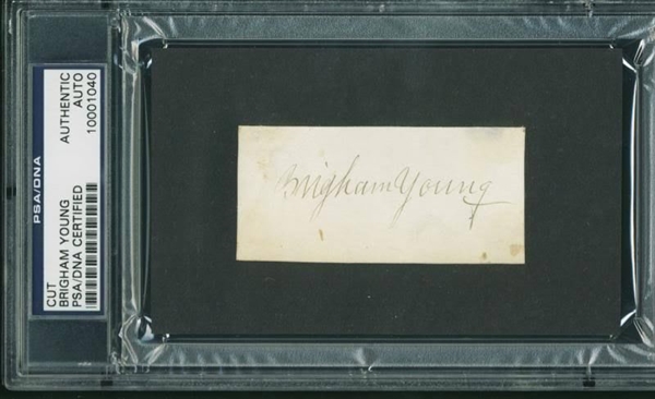 Brigham Young Signed Sheet w/ Choice Autograph (PSA/DNA Encapsulated)