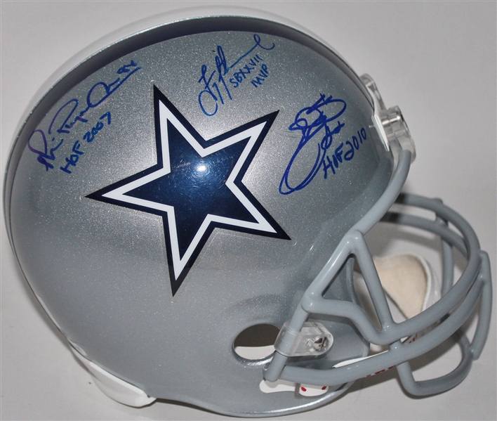 The Big Three: Aikman, Smith & Irvin Signed & Inscribed Cowboys Full-Sized Helmet (PSA/DNA)