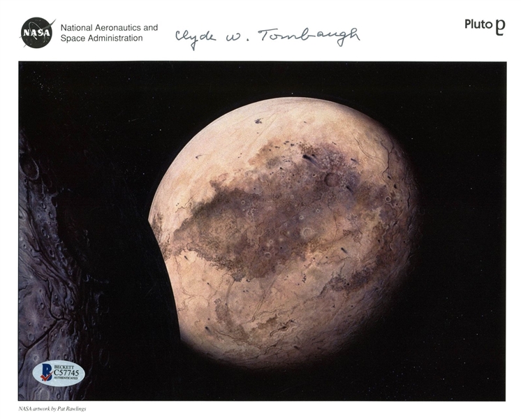 Pluto: Clyde W. Tombaugh Signed NASA 8" x 10" Image (BAS/Beckett)