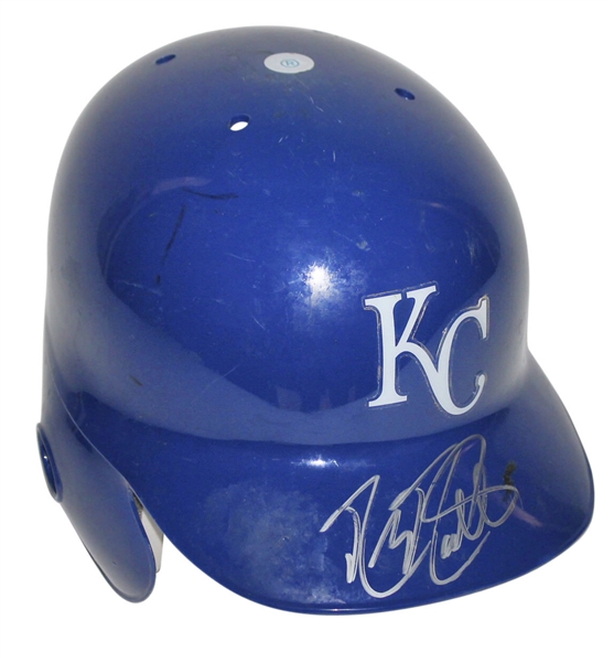 Mike Moustakas Signed KC Royals Team-Issued Batting Helmet (MLB)