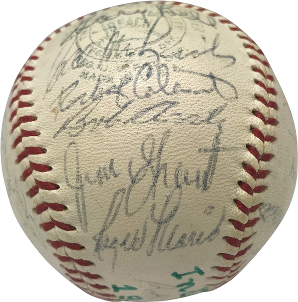 1958 Cleveland Indians Vintage Team Signed OAL Baseball w/ Maris, Doby, Lemon & More! (JSA)