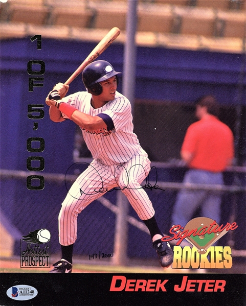 Derek Jeter Signed 8" x 10" 1994 Signature Rookies Baseball Card (Beckett/BAS)