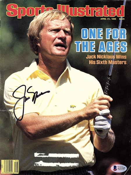 Jack Nicklaus Signed 1986 Sports Illustrated Magazine From Historic Masters Win! (Beckett/BAS)
