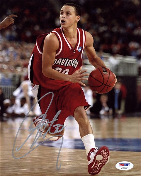 Stephen Curry Rare Rookie-Era Signed 8" x 10" Davidson Photograph (PSA/DNA)