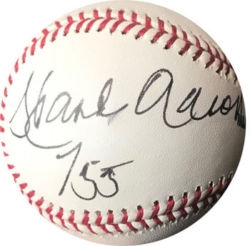 Hank Aaron Signed & Inscribed "755" OML Baseball (JSA)