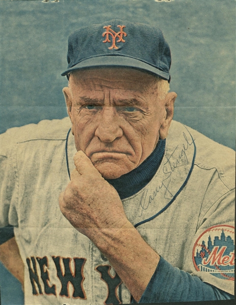 Casey Stengel Signed 8" x 10" Color Mets Magazine Photo (JSA)