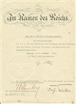 Adolf Hitler Signed 1936 Nazi Document w/ Exceptional Signature! (JSA)