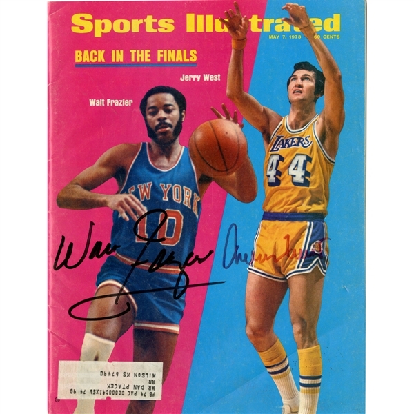 Walt Frazier and Jerry West Dual 1973 Sports Illustrated (JSA)