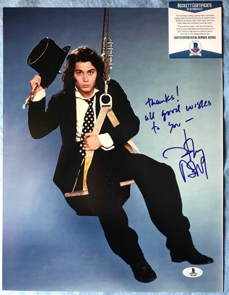 Johnny Depp Signed 11" x 14" Color Photo with Rare Inscription (BAS/Beckett)