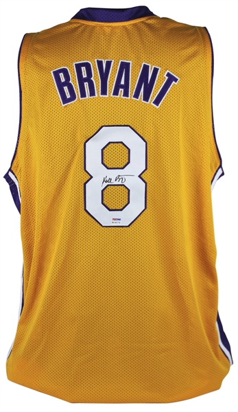 Kobe Bryant Signed Los Angeles Lakers #8 Yellow Jersey (PSA/DNA)
