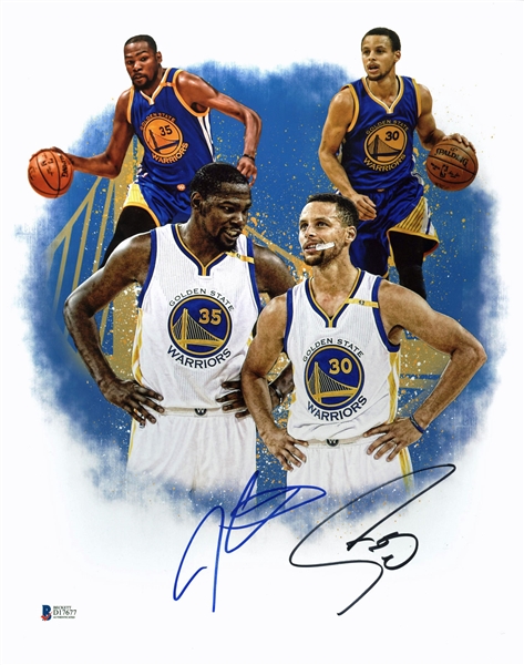 Warriors: Stephen Curry & Kevin Durant Dual-Signed 11" x 14" Photograph (BAS/Beckett)