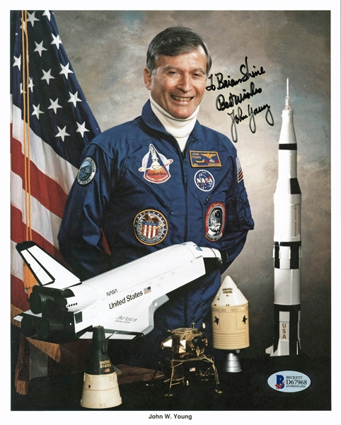Astronaut John Young Signed 8" x 10" Official NASA Portrait Photograph (BAS/Beckett)