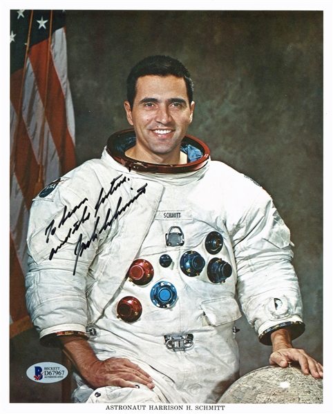 Apollo 17: Harrison Schmitt Signed 8" x 10" Photograph (BAS/Beckett)