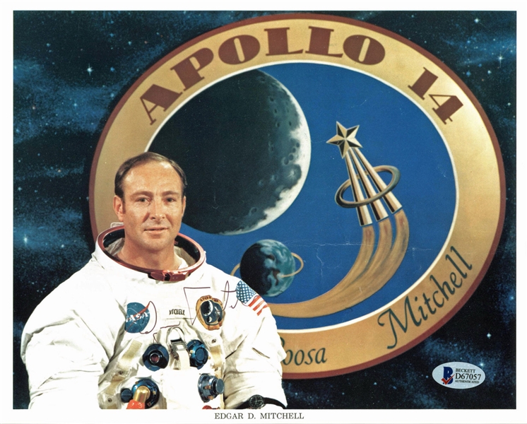 Apollo 14: Edgar Mitchell Signed 8" x 10" Color Photograph (BAS/Beckett)