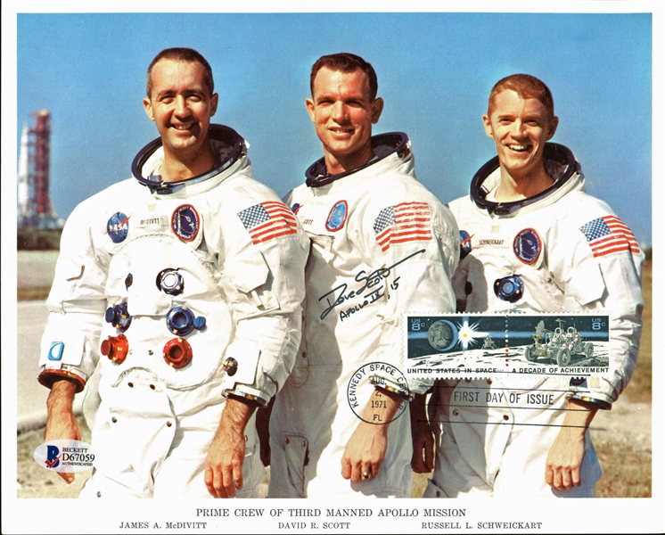 David Scott Signed 8" x 10" NASA Press Photograph (BAS/Beckett)