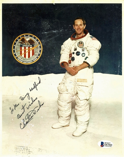 Apollo 16: Charles Duke Signed 8" x 10" Original NASA Press Photograph (BAS/Beckett)