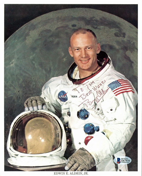 Apollo 11: Buzz Aldrin Signed 8" x 10" NASA Photograph (BAS/Beckett)