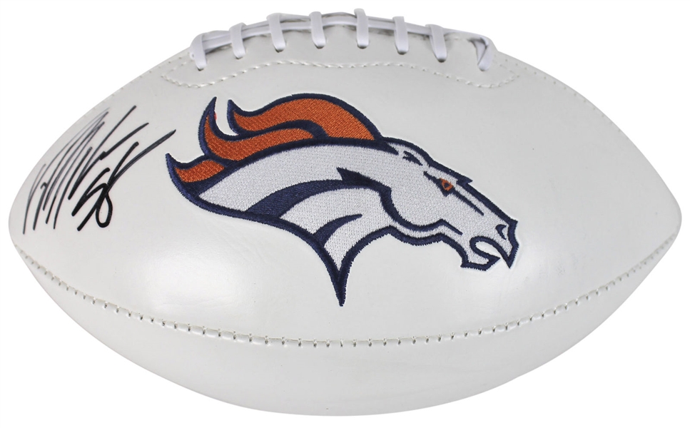 Von Miller Signed Broncos Logo White Panel Football (JSA)