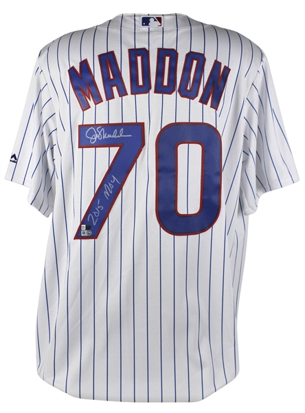 Joe Maddon Signed "2015 MOY" Majestic Chicago Cubs Jersey (MLB)