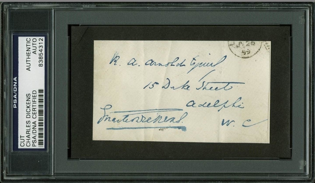 Charles Dickens Vintage Signed 2.25" x 4" Document Cut (PSA/DNA Encapsulated)