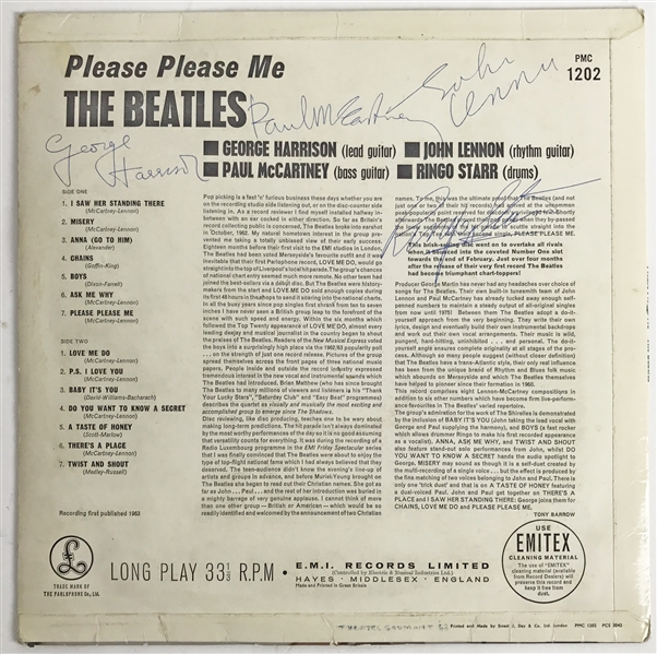 The Beatles Exceptionally Fine Signed "Please Please Me" Record Album - PSA/DNA Graded MINT 9 - One Of The Highest Graded Beatles Group Signed Albums Known to Exist!
