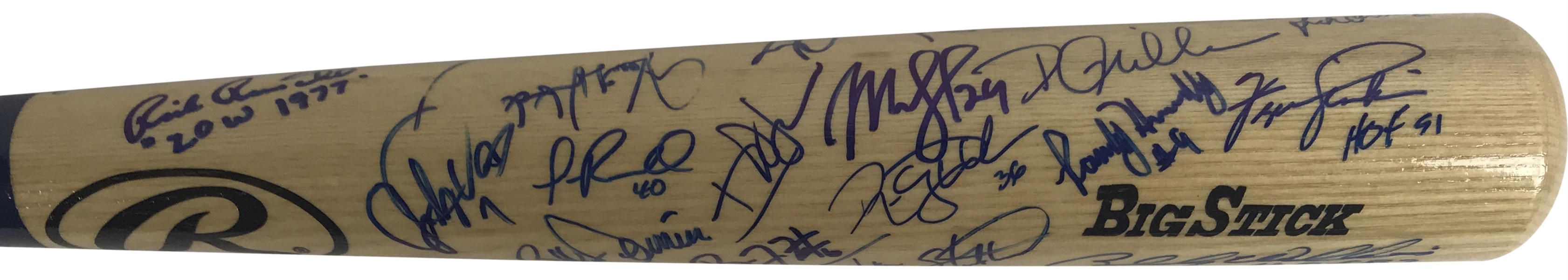 Chicago Cubs Greats Multi-Signed Baseball Bat w/ Jenkins, Williams, Perry & Others (Beckett/BAS Guaranteed)