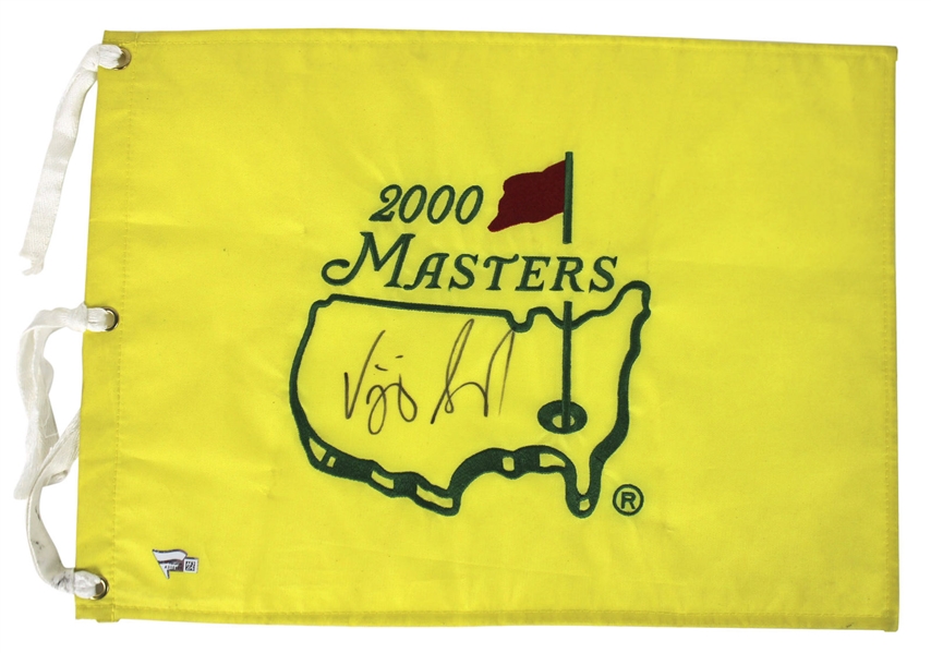 Vijay Singh Signed 2000 Masters Flag (Masters Winner)(Fanatics)