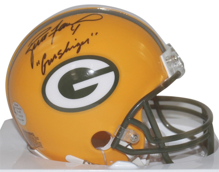 Brett Favre Signed & Inscribed Packers Mini-Helmet (Favre Holo)