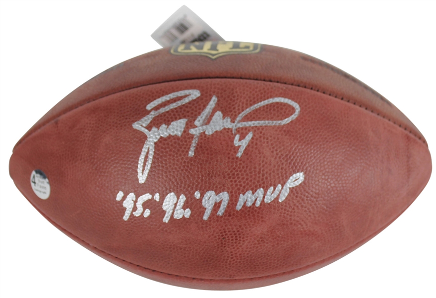 Brett Favre Signed NFL Leather Game Model Football w/"95, 96, 97 MVP" Insc. (Favre Holo)