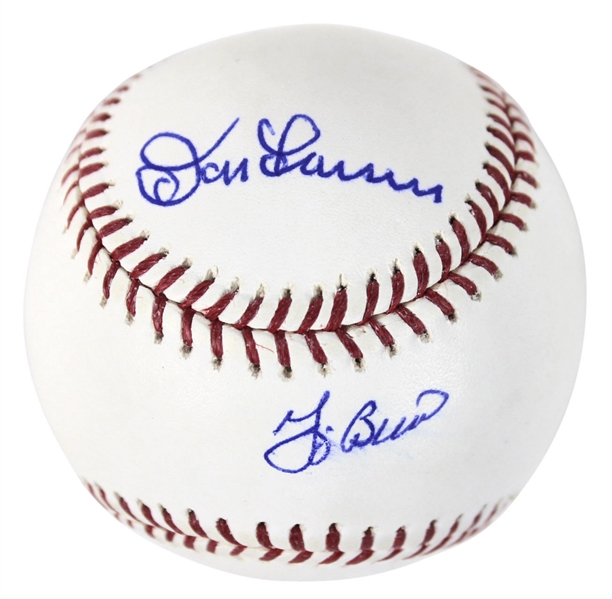World Series Perfect Game: Yogi Berra & Don Larsen Dual Signed OML Baseball (MLB & Fanatics)