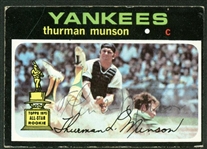 Thurman Munson Signed 1971 Topps Baseball Card (Beckett/BAS)