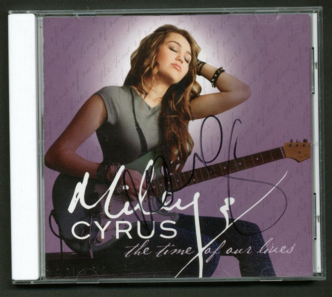 Miley Cyrus Signed "The Time of Our Lives" CD (Beckett/BAS Guaranteed)
