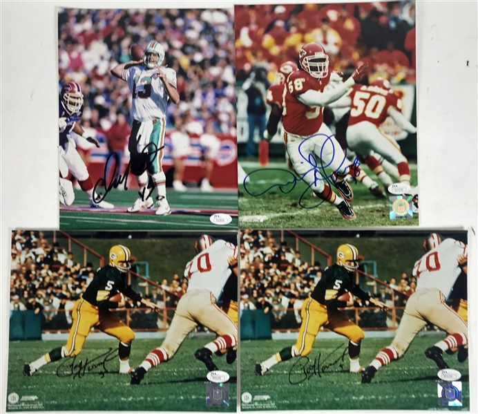 NFL Greats Lot of Five (4) Signed 8" x 10" Photographs w/ Thomas, Marino & Horning (JSA)
