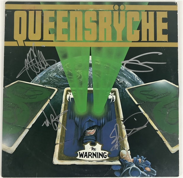 Queensryche Group Signed "The Warning" Album w/ 4 Signatures (Beckett/BAS Guaranteed)