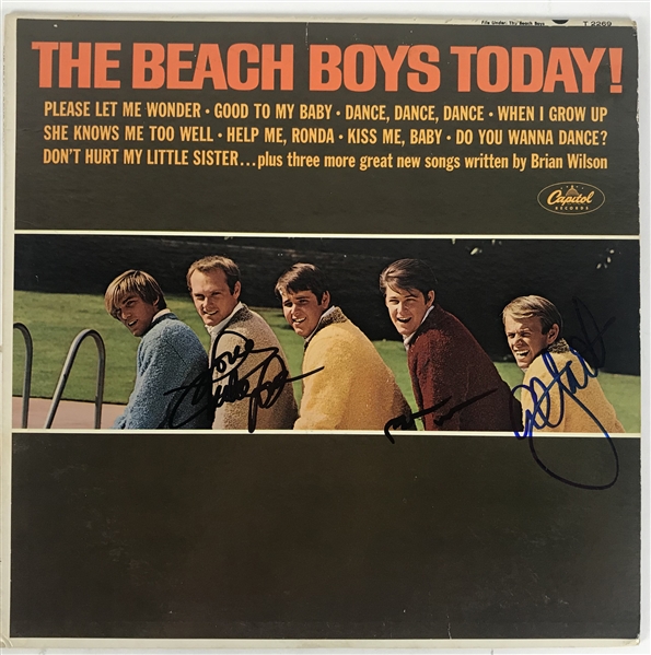 The Beach Boys Signed "Today" Album w/ 3 Signatures! (Beckett/BAS Guaranteed)