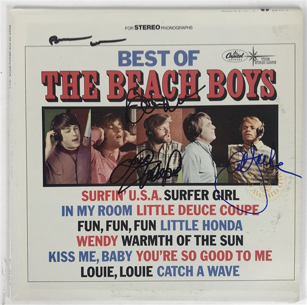 The Beach Boys Signed "Best of" Album w/ 4 Signatures! (Beckett/BAS Guaranteed) 