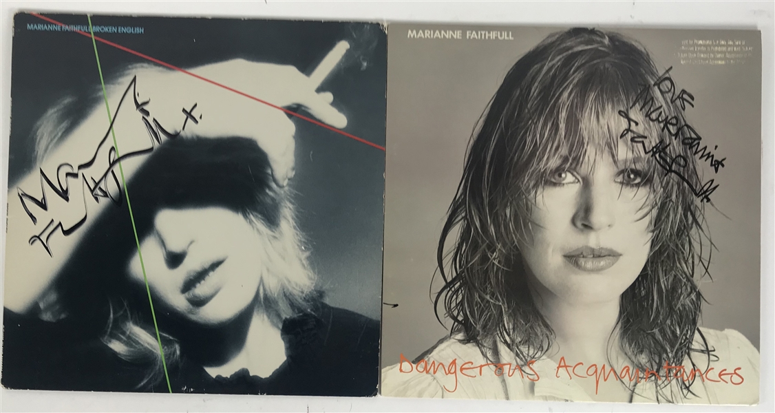 Marianne Faithfull Lot of Two (2) Signed Albums (Beckett/BAS Guaranteed)