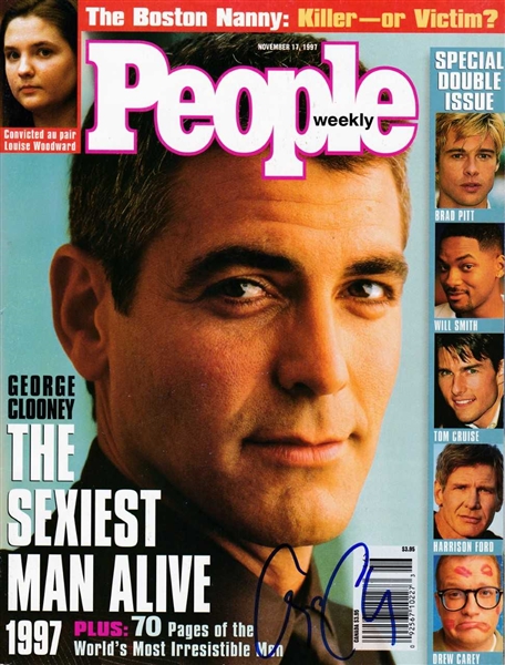 George Clooney Rare Signed "Sexiest Man Alive" Issue of People Magazine (BAS/Beckett Guaranteed)